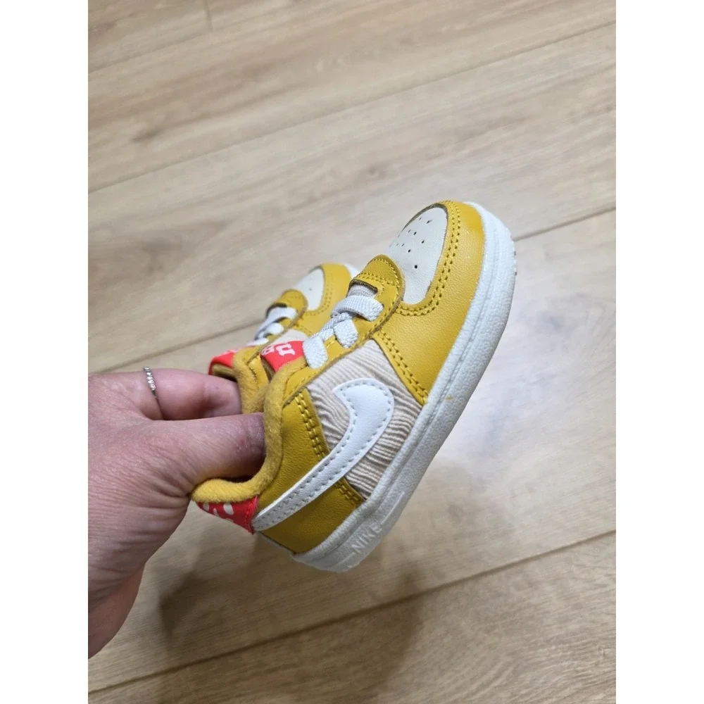 Nike Air Force 1 Crib Baby Shoes Sneakers Size 4C Yellow Ochre Mushroom